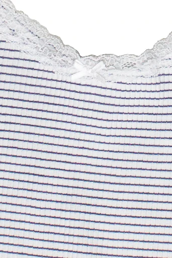 Lace Trim Striped Ribbed Cami - Image 6