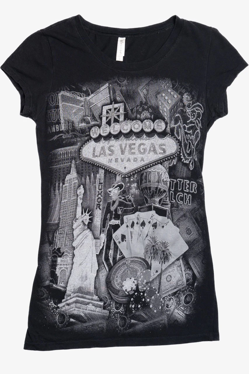 Las Vegas Nevada Y2K Collage-Style T-Shirt