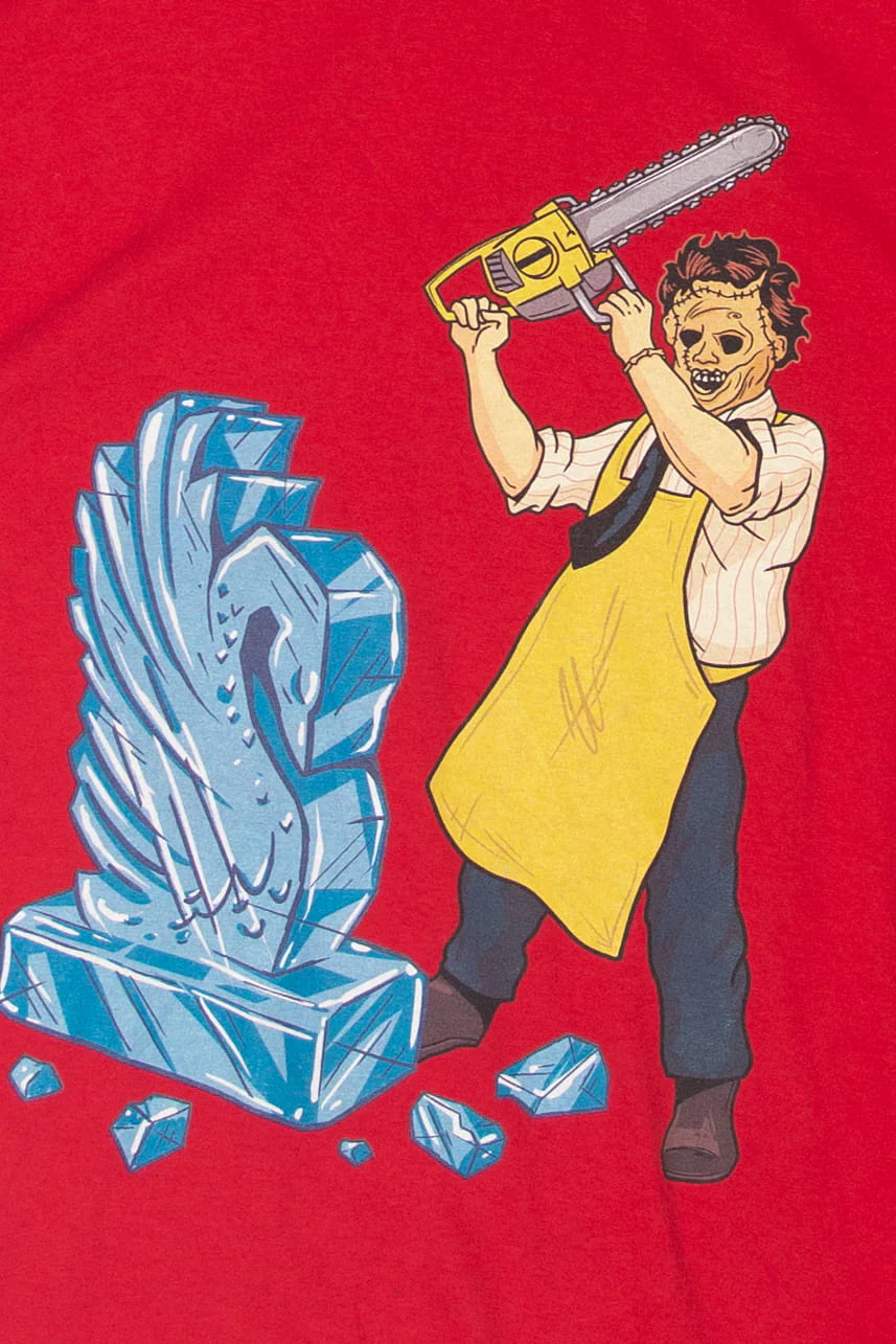 Leather Face Ice Sculpture Texas Chainsaw Massacre T-Shirt - Image 2