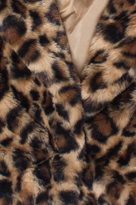 Leopard Print Faux Fur Crop Jacket - Image 7