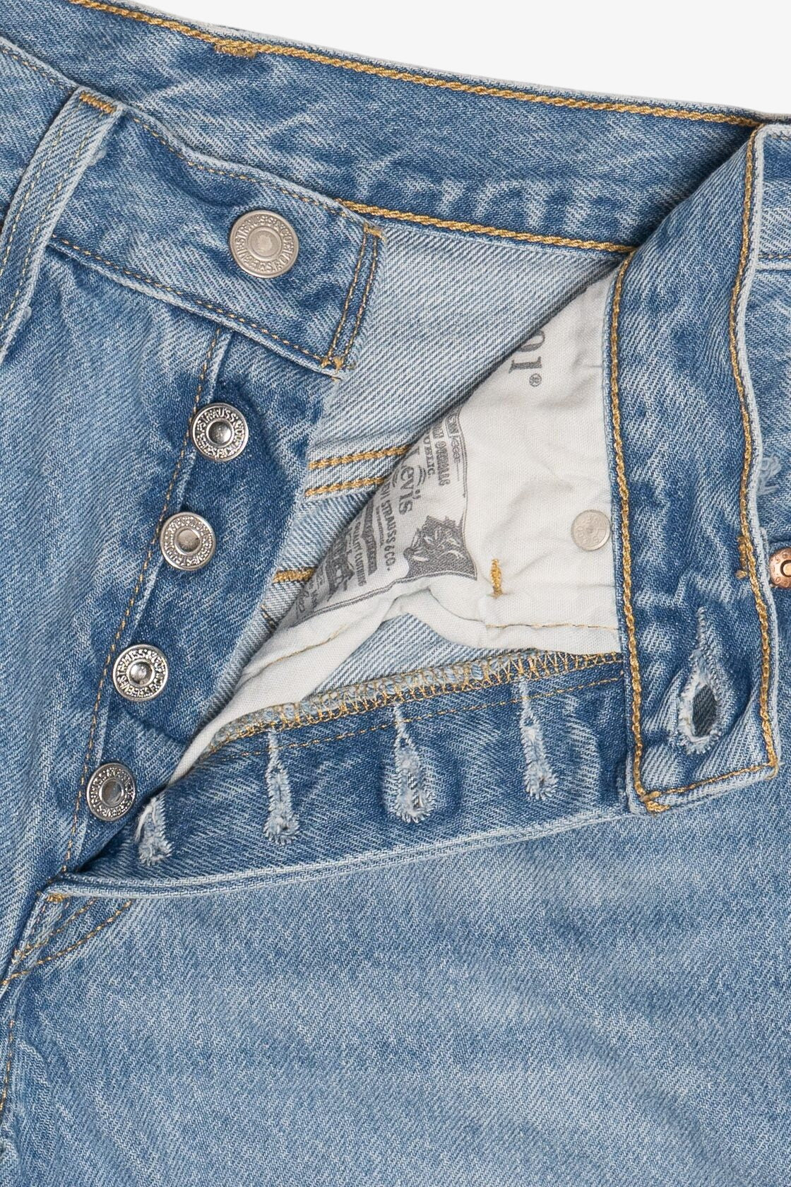 Levi's Premium 501 Button Fly Rolled Denim Shorts (2020s) - Image 4