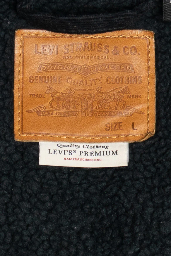 Levi's Premium Black Corduroy Faux Sherpa Lined Denim Jacket - Image 5