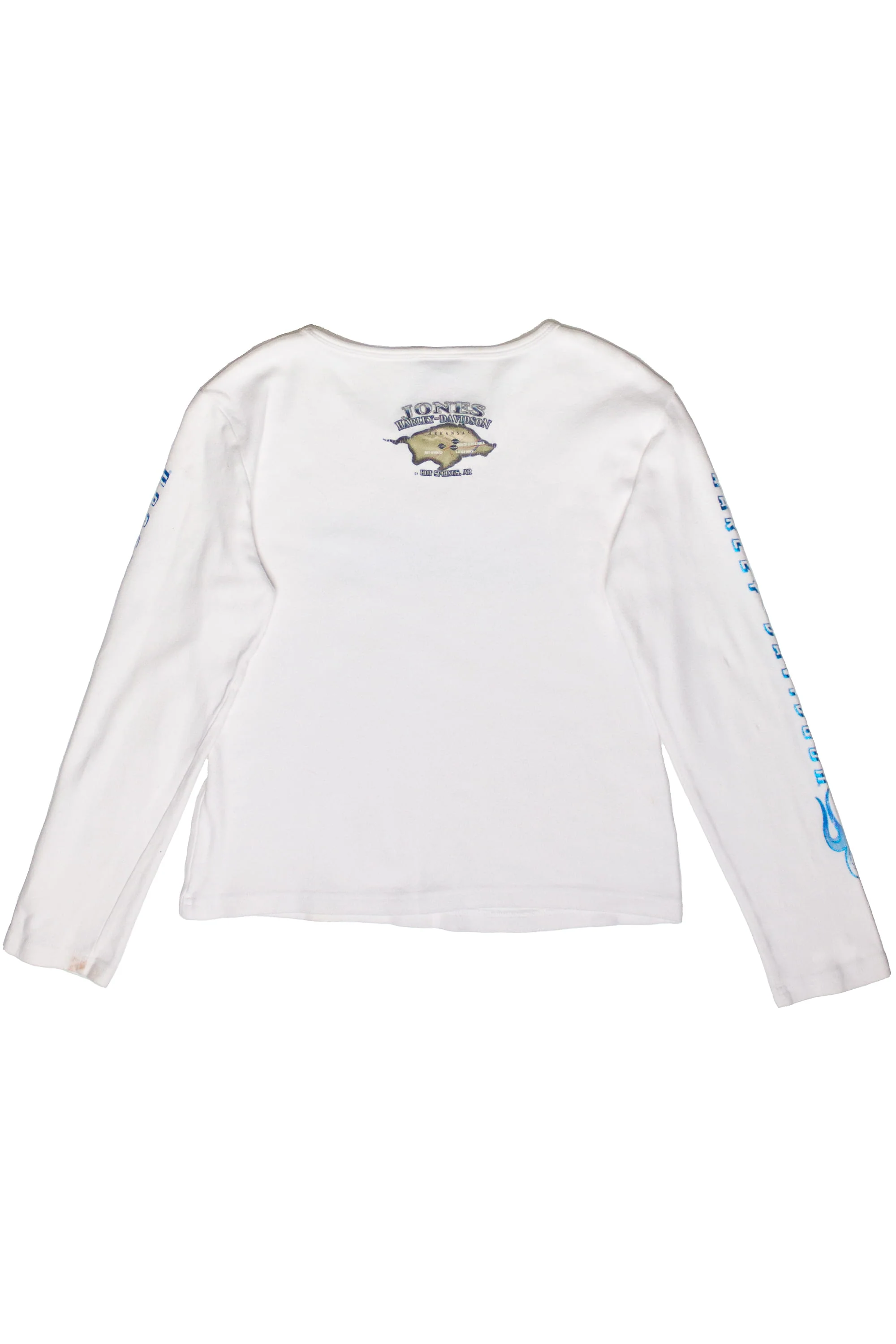 Long Sleeve Blue Flames Jones Harley Davidson T-Shirt (2007) - Image 4