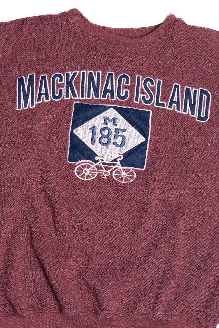 "Mackinac Island" Embroidered Bike Sweatshirt - Image 2