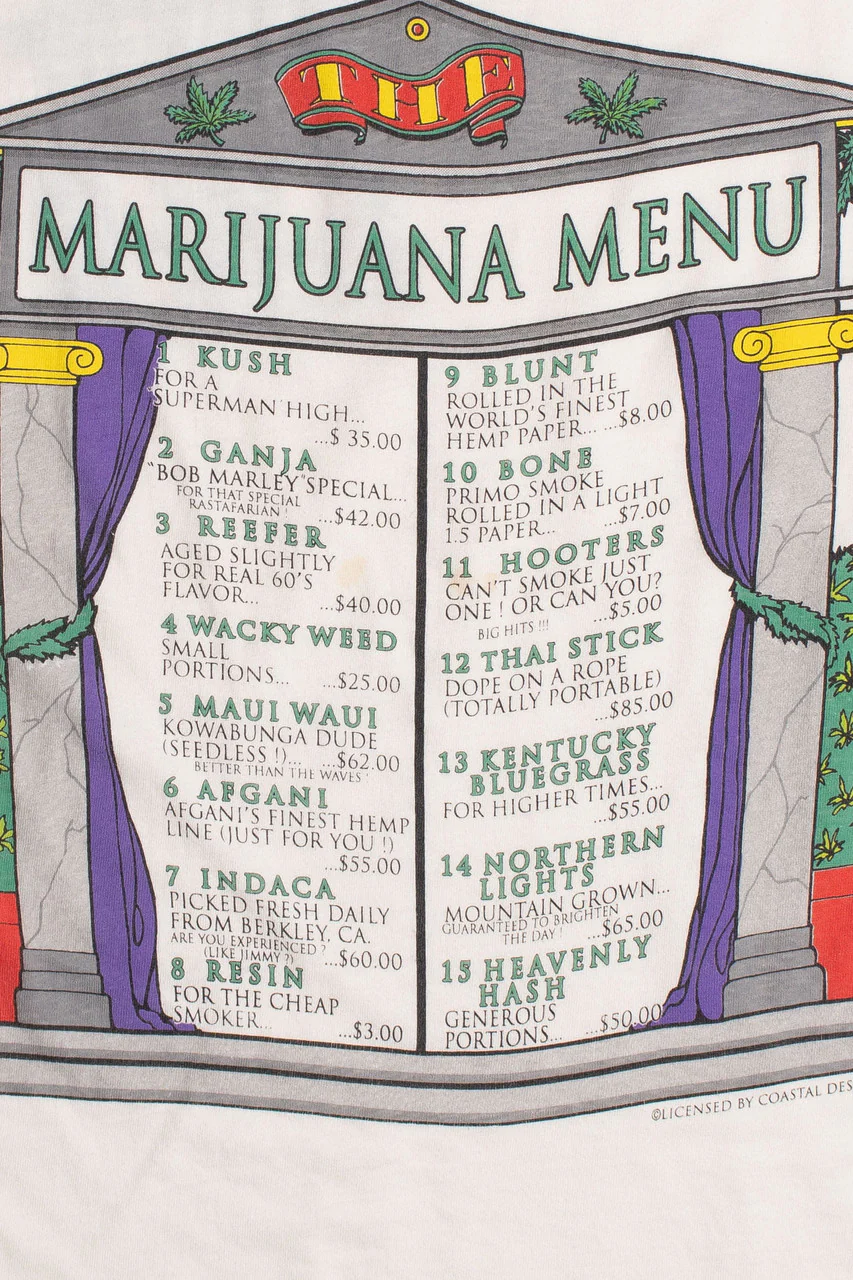 Marijuana Menu Single Stitch T-Shirt - Image 3