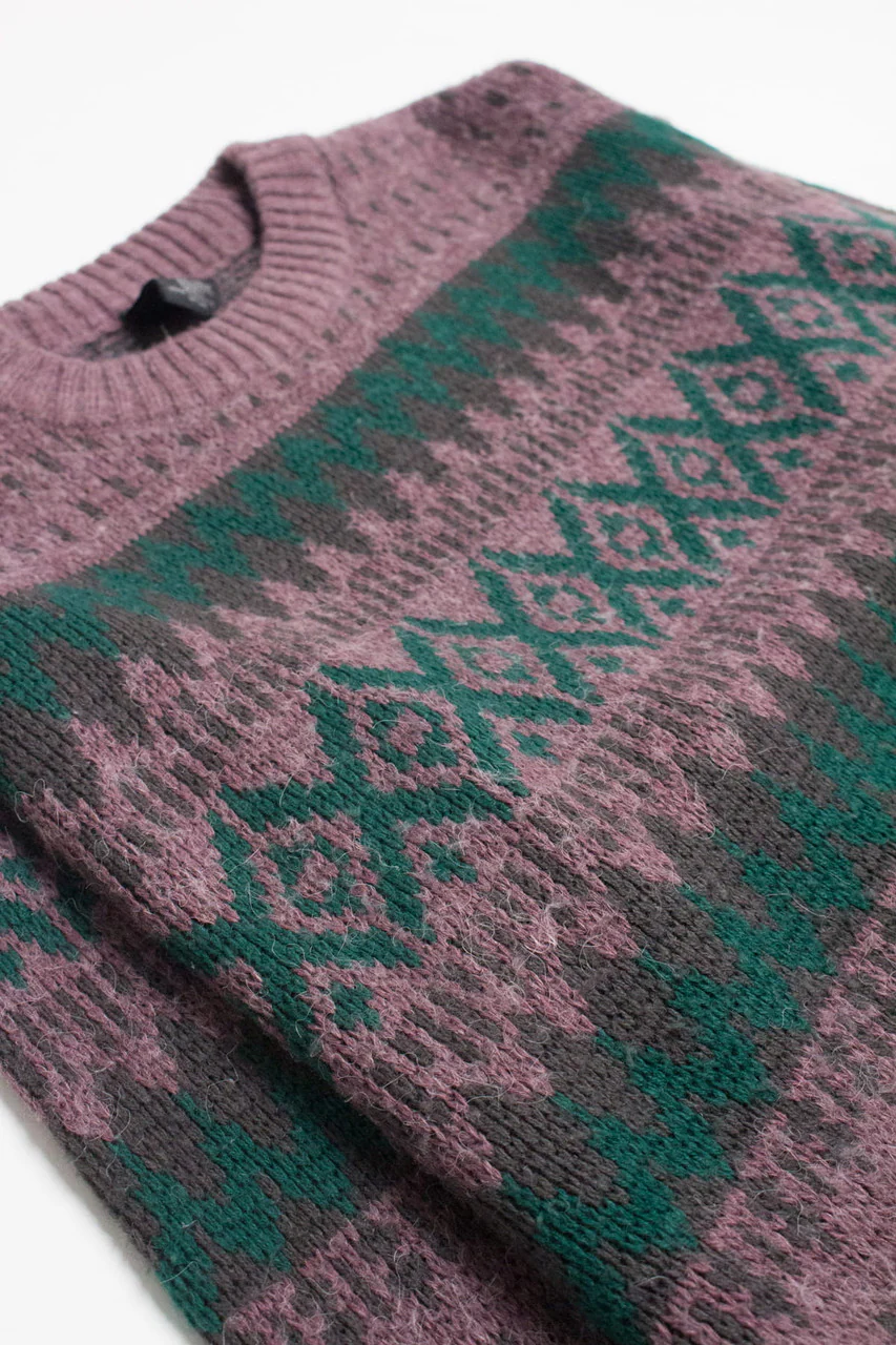 Mauve & Green 80s Sweater 3884