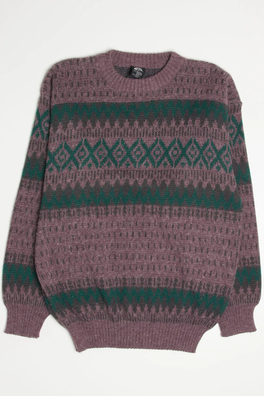 Mauve & Green 80s Sweater 3884 - Image 2