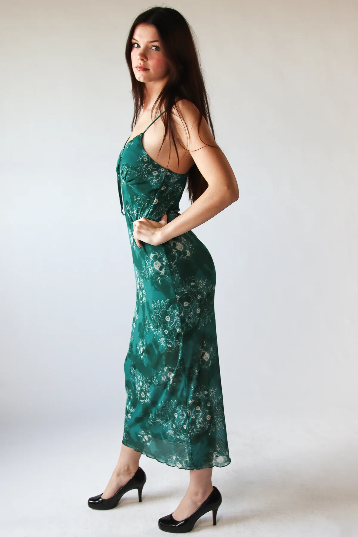 Mesh Cami Tea Length Dress - Image 8
