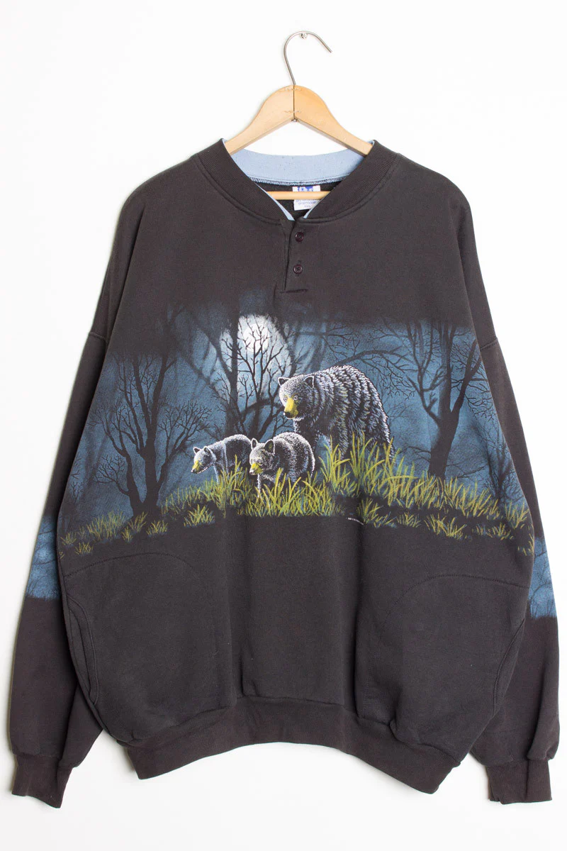 Moonlit Bears Vintage Sweatshirt - Image 2