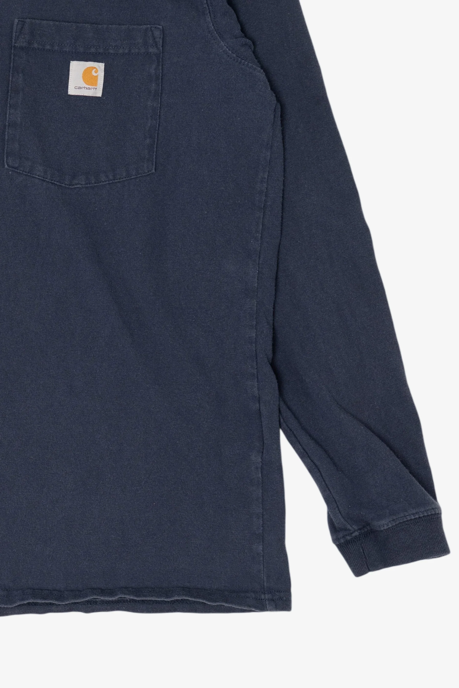 Navy Blue Carhartt Long Sleeve Pocket T-Shirt (2010s) - Image 10
