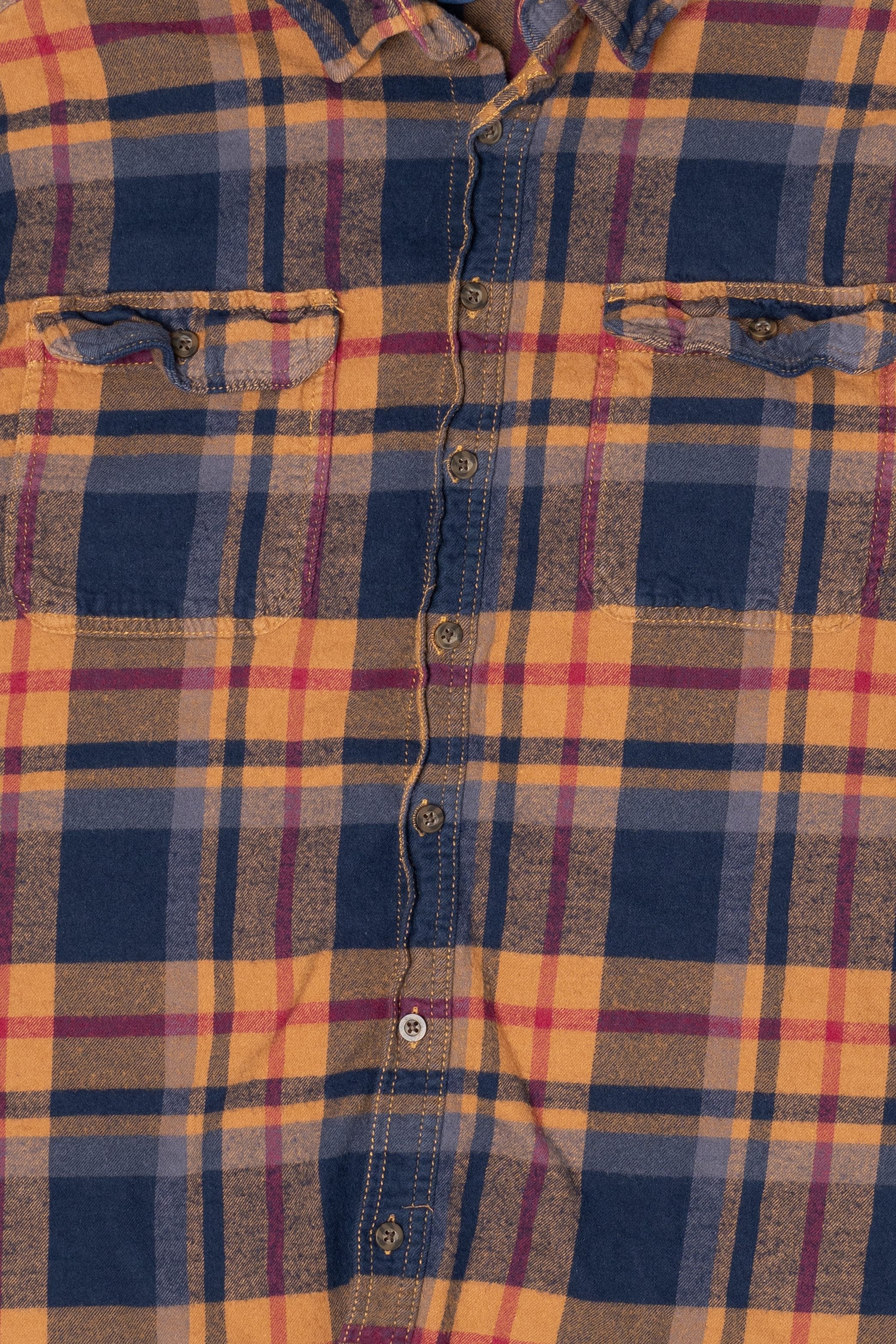 Orange And Blue Flannel Shirt (2010s) - Image 3