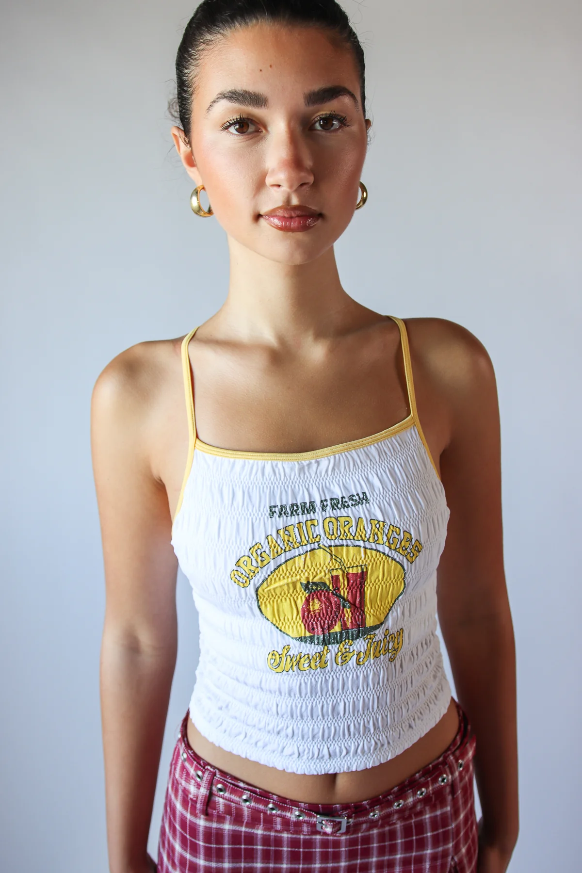 Organic Oranges Shirred Tank Top - Image 5