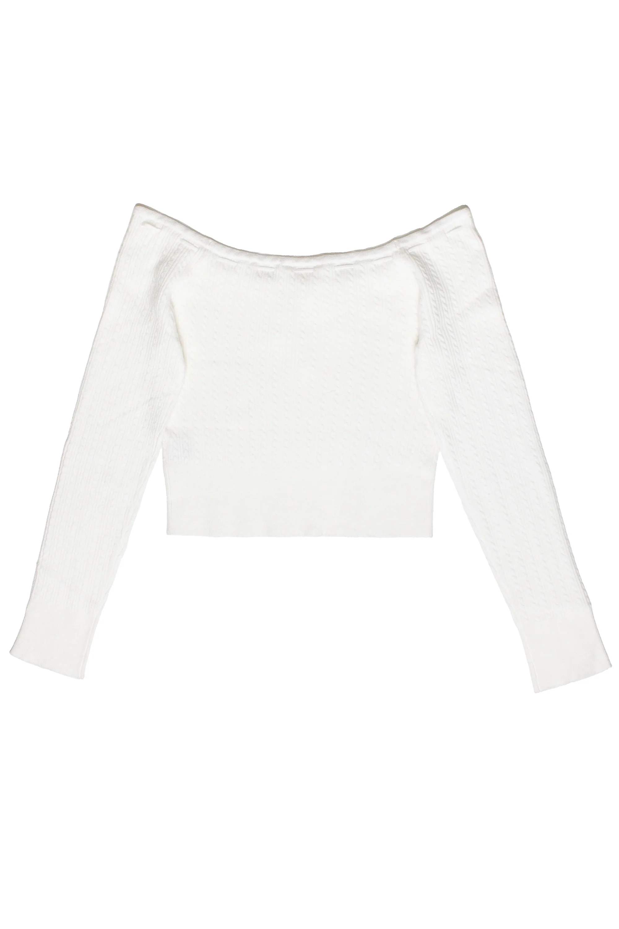 Over The Shoulder Cable Knit Sweater - Image 7