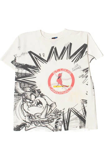 1995 Vintage St. Louis Cardinals Looney Tunes All Over Print T-Shirt - Image 2