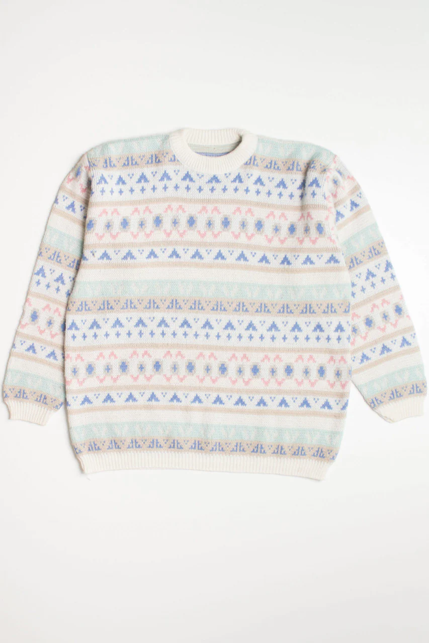 Pastel Patterned 80s Sweater - Image 2