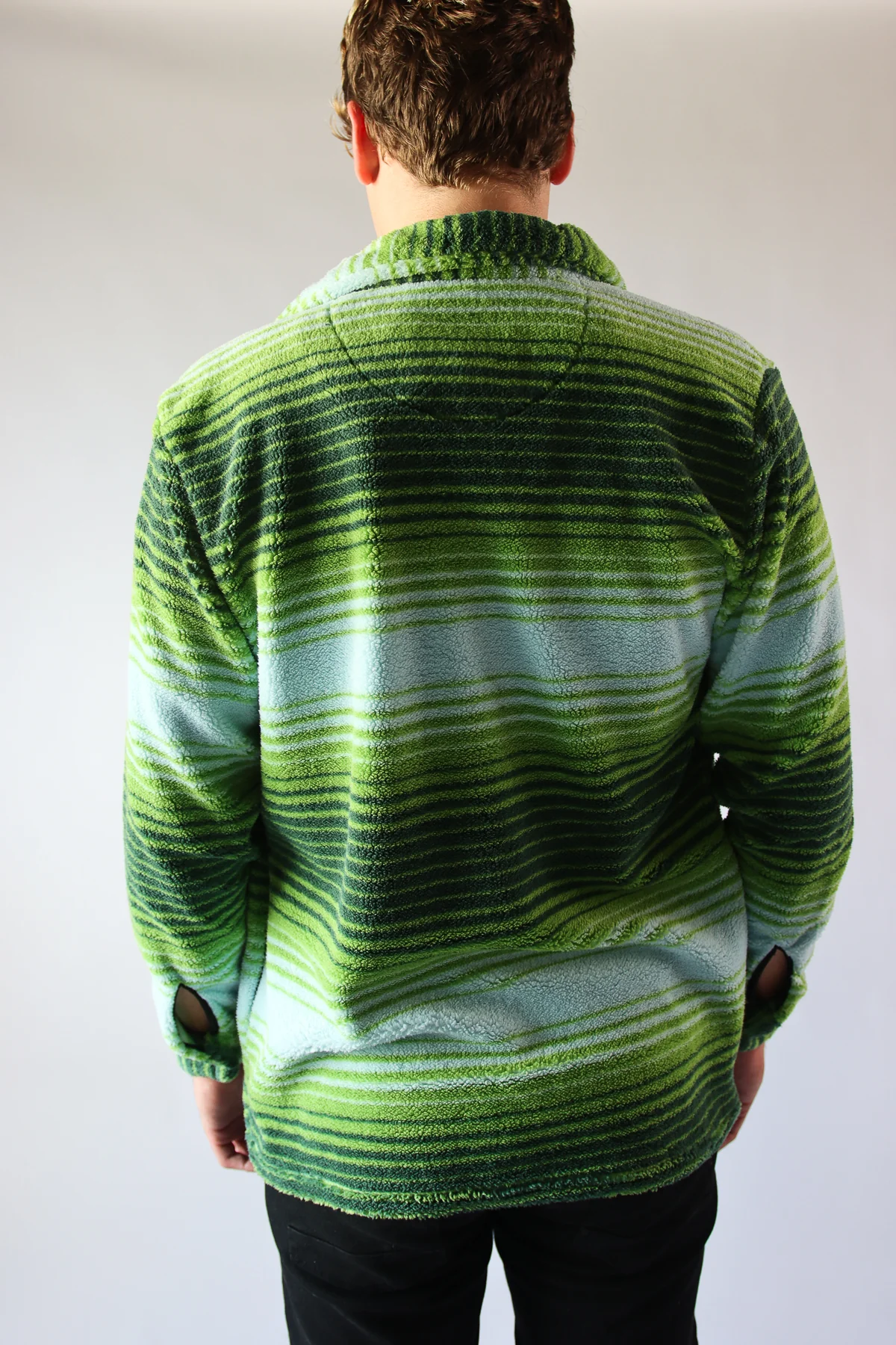 Patterned Plush Button Up Shirt - Image 8