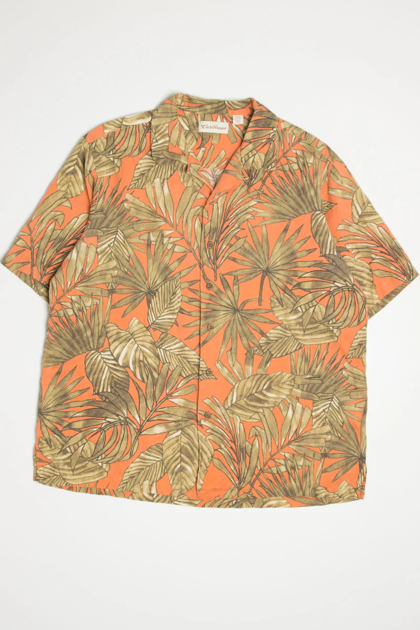 Peach Caribbean Silk Hawaiian Shirt 2109 - Image 2