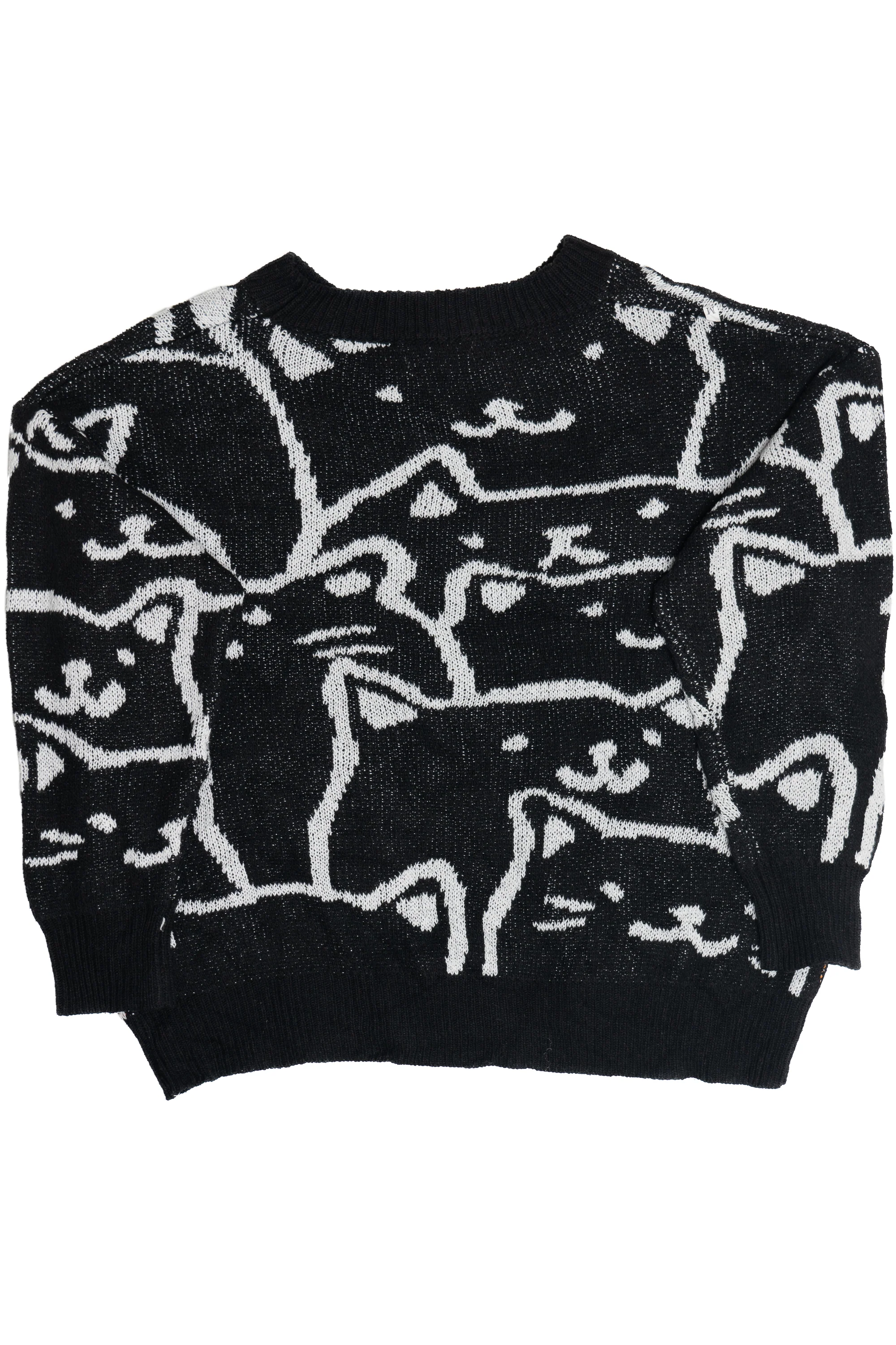 Peekaboo Orange Cat Roven Dino 80s Style Sweater - Image 3