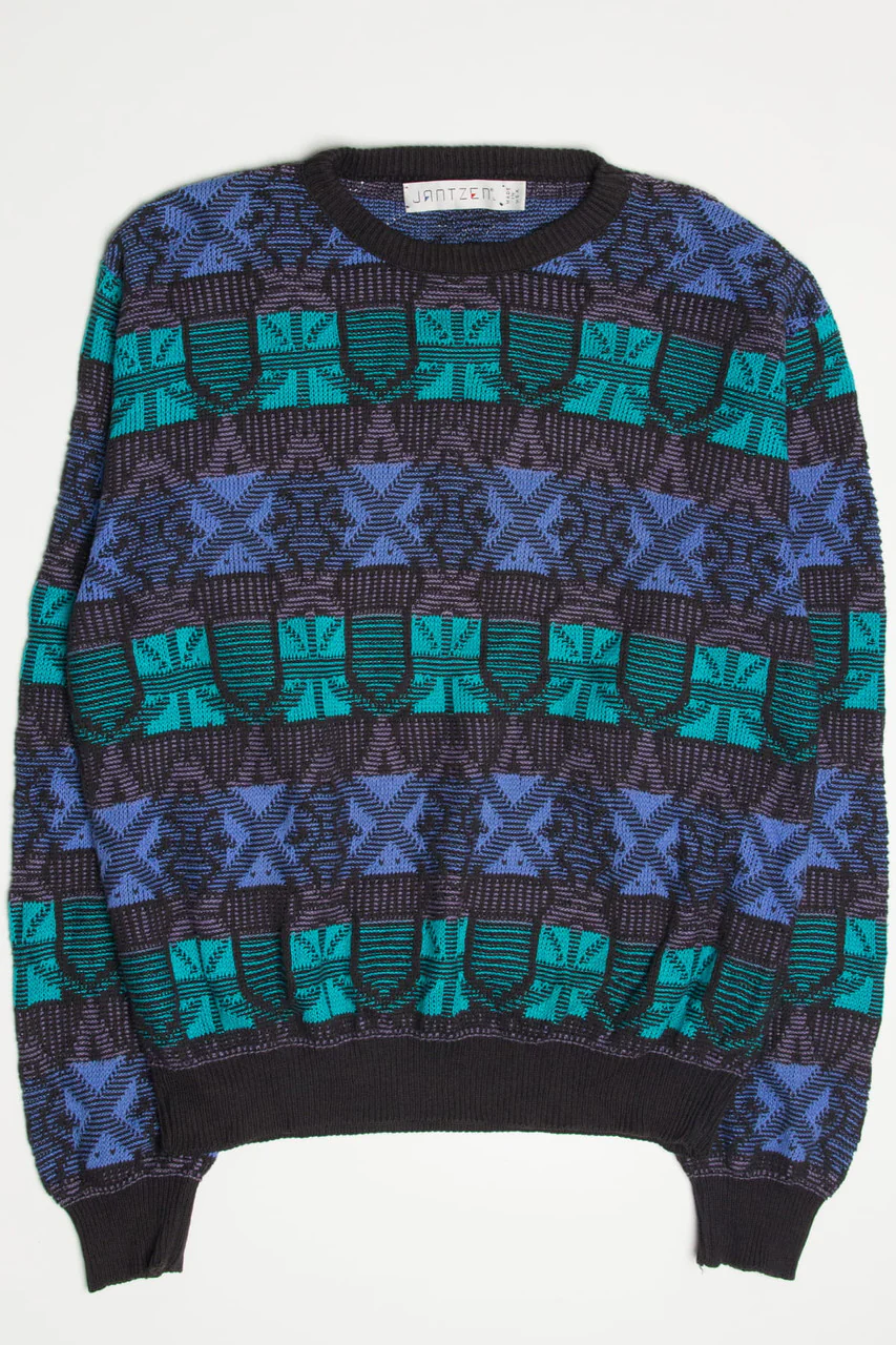 Periwinkle & Teal Jantzen 80s Sweater - Image 2