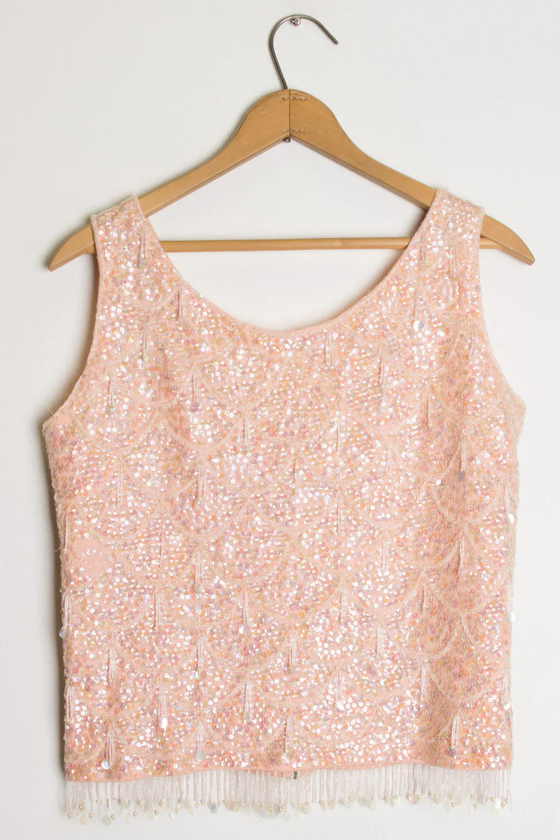 Pink Beaded and Sequin Top - Image 2