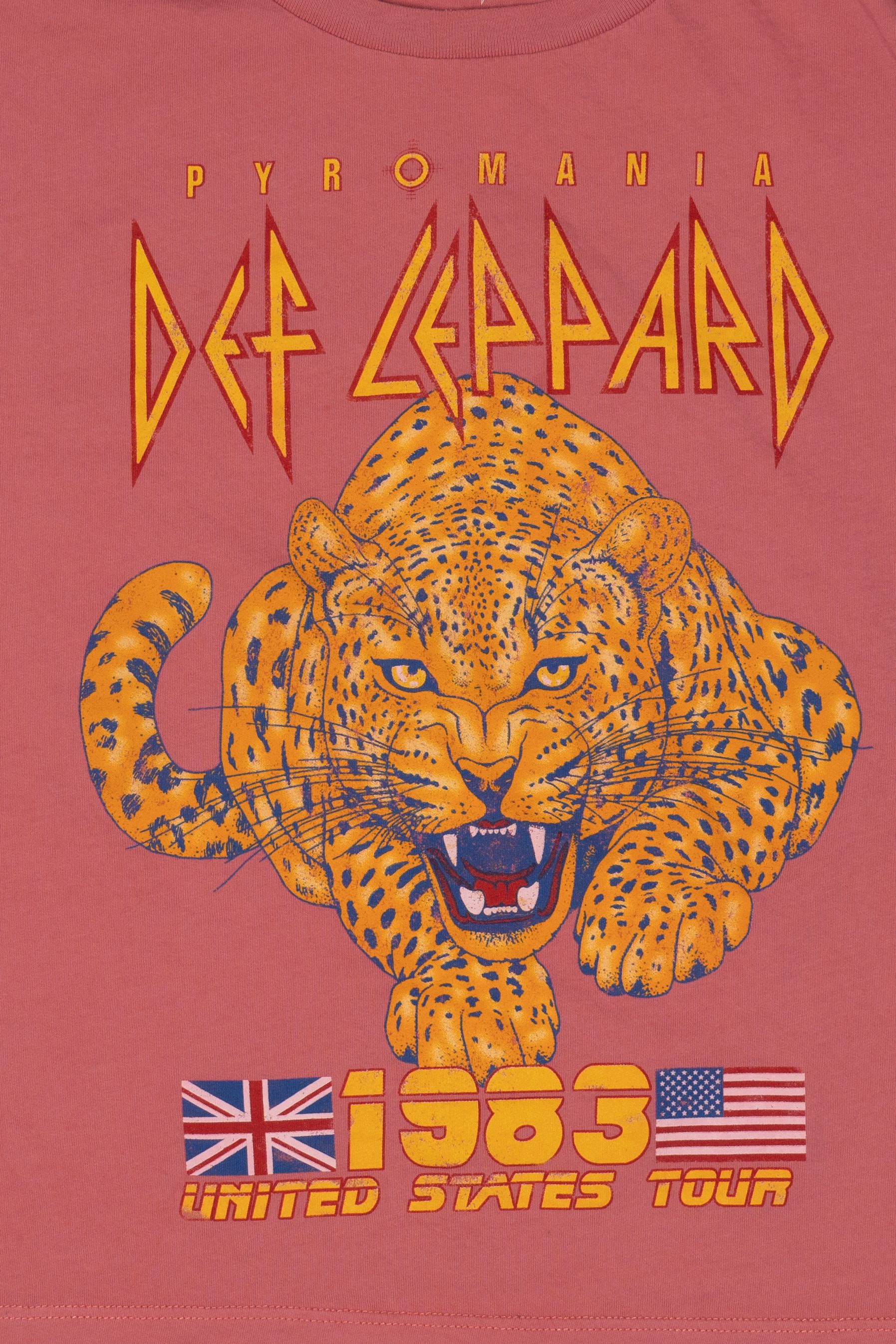 Pink Def Leppard Pyromania Crop Top T-Shirt (2020s) - Image 2