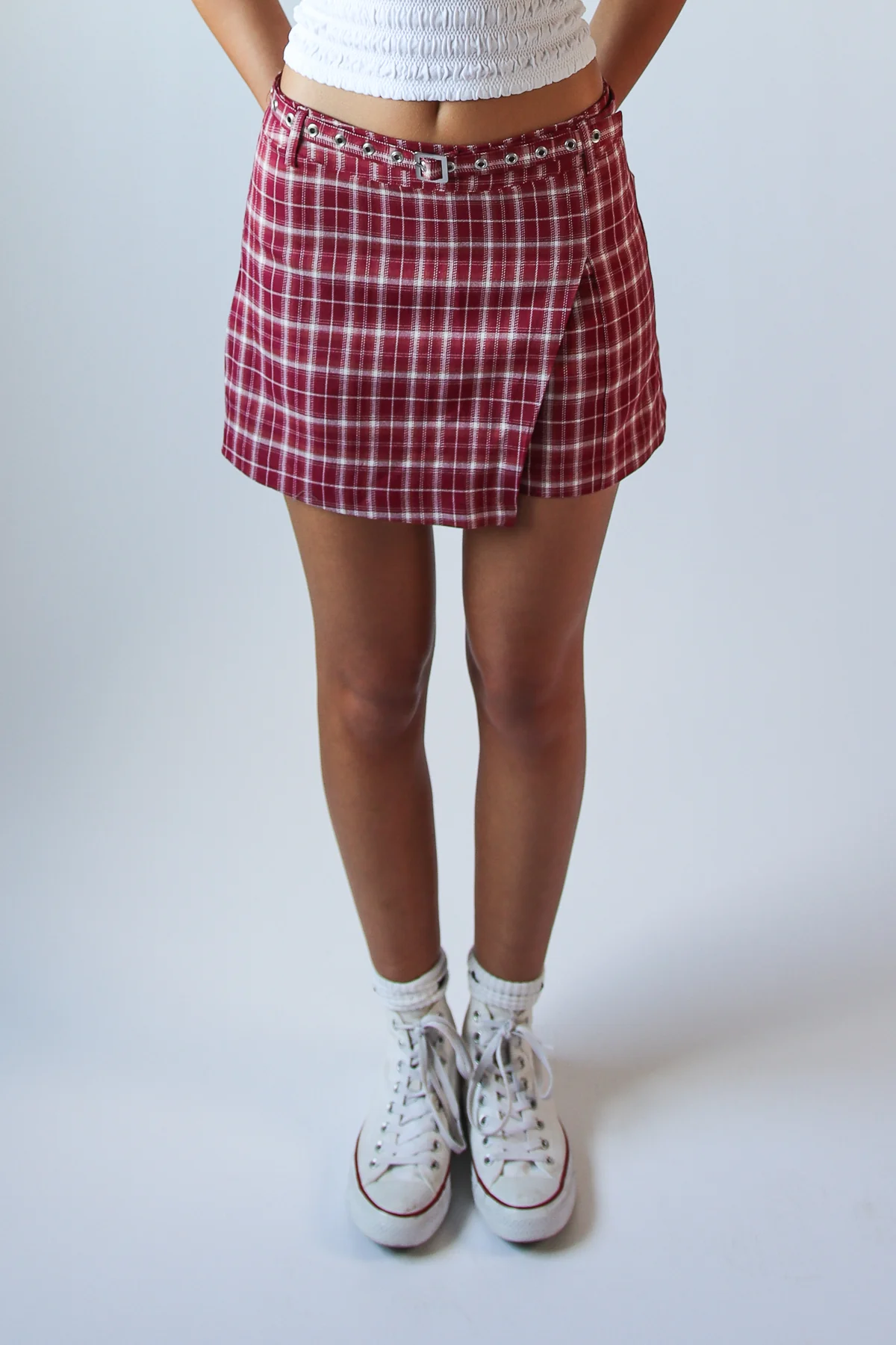 Plaid Belted Mini Skort - Image 2
