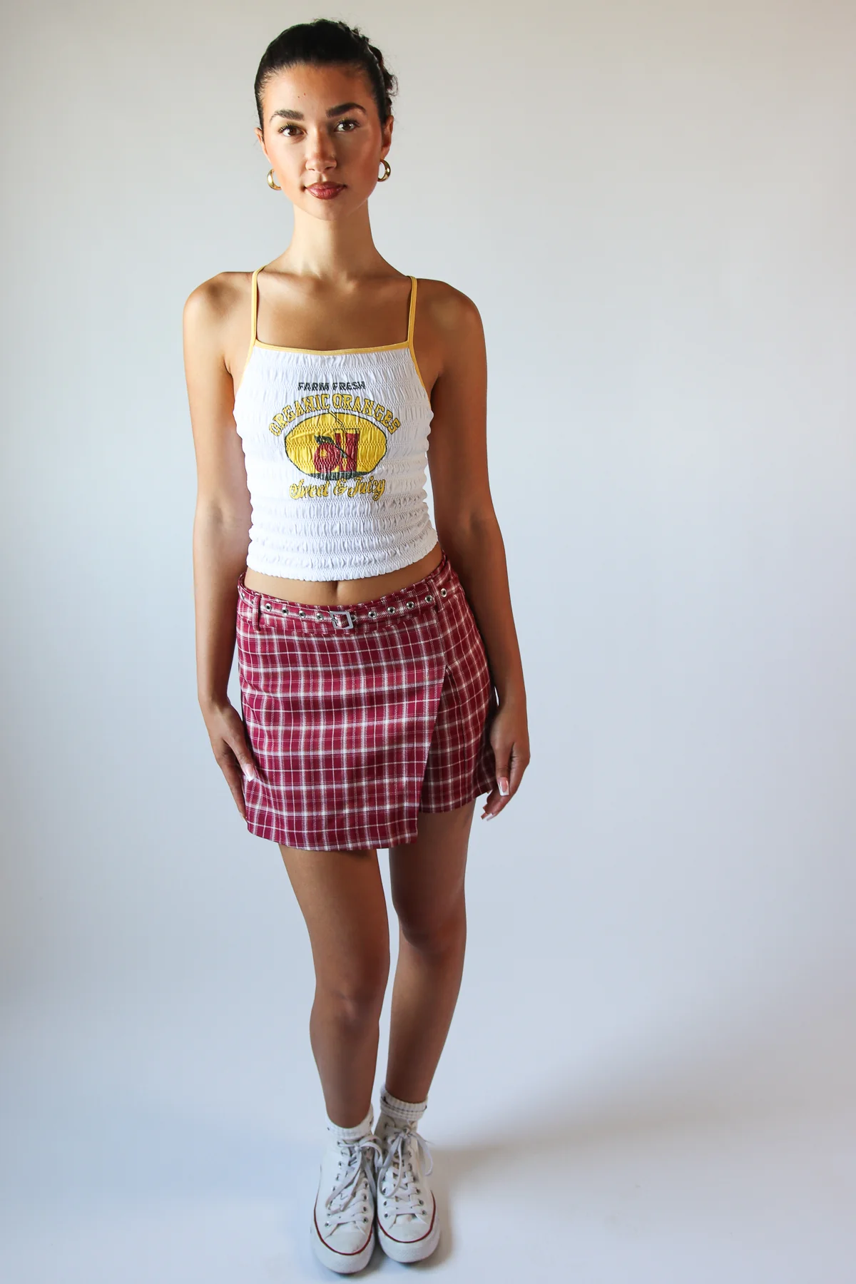 Plaid Belted Mini Skort - Image 4