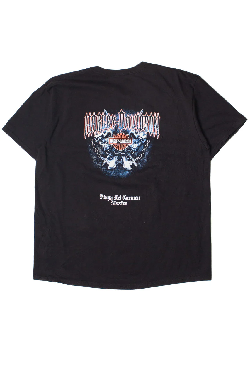 Playa Del Carmen Mexico Harley Davidson T-Shirt - Image 3