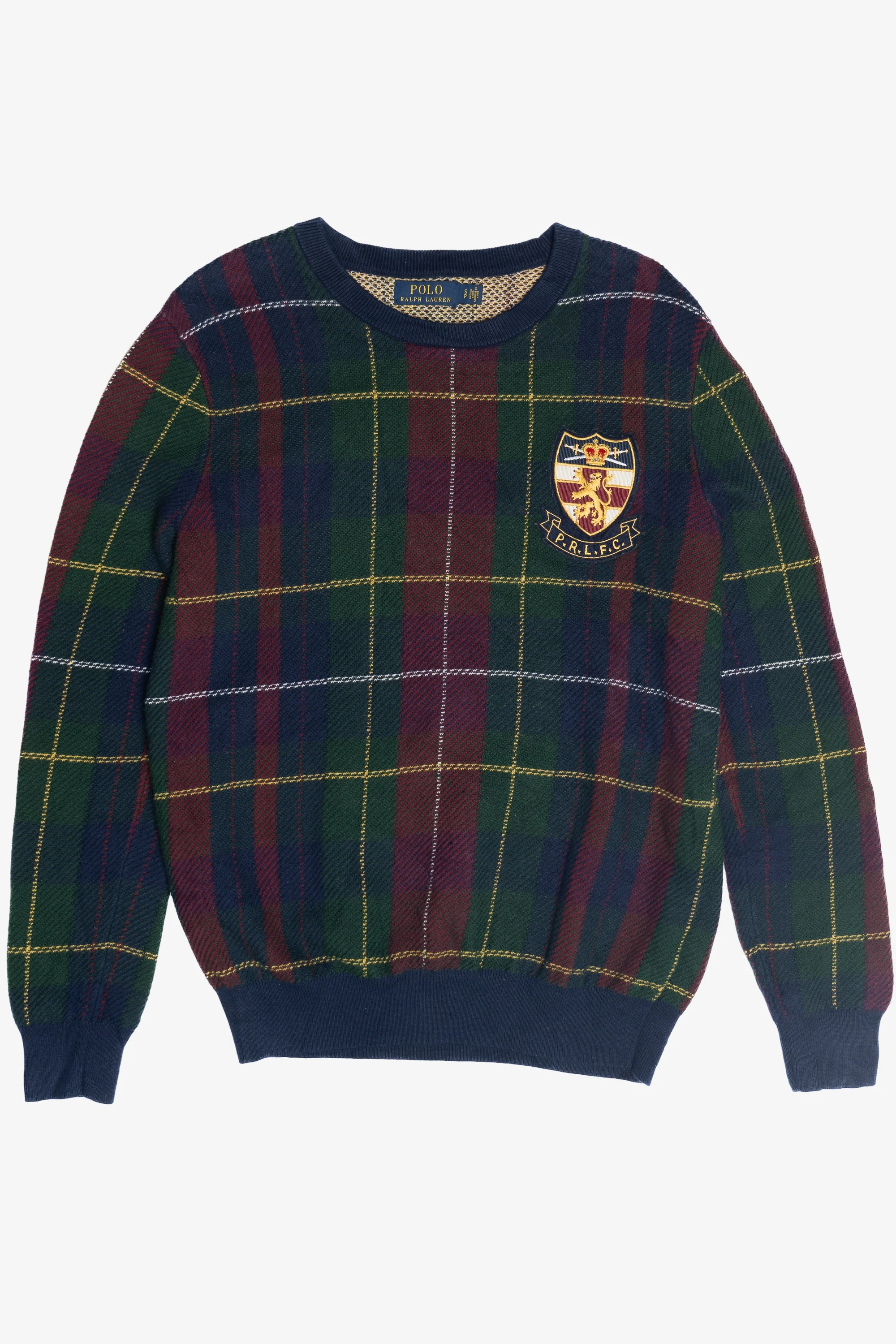 Polo By Ralph Lauren Plaid Crest Knit Sweater