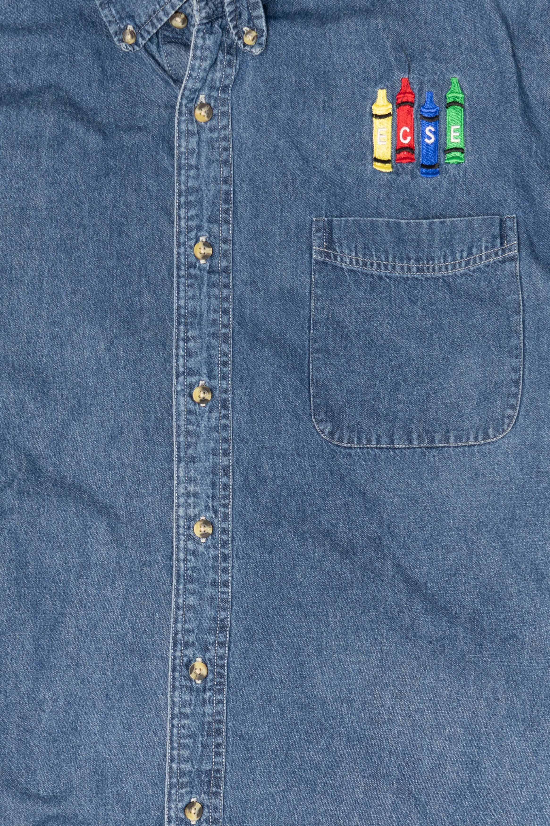 Port & Company ECSE Denim Button Up (2000s) - Image 3