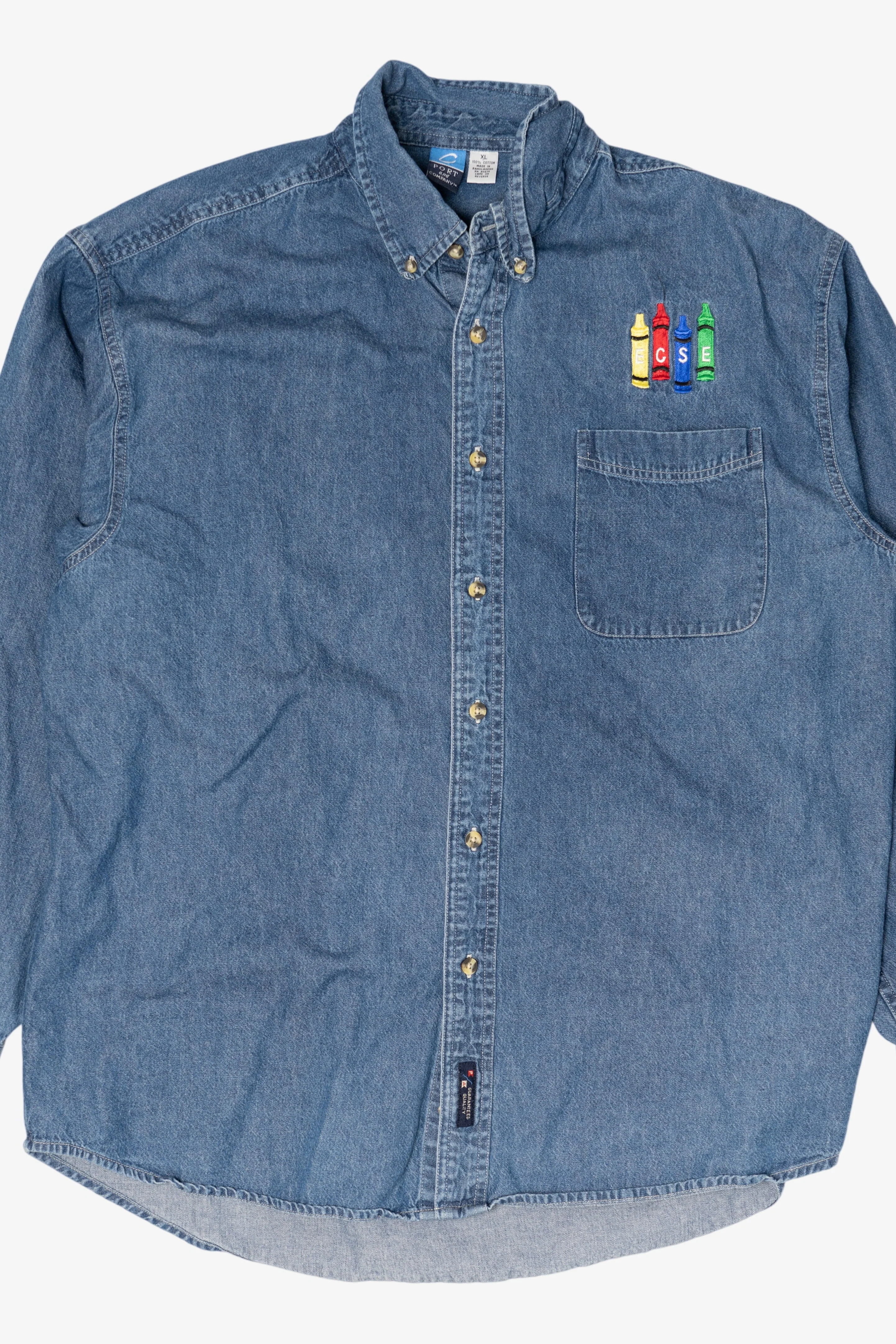 Port & Company ECSE Denim Button Up (2000s) - Image 5