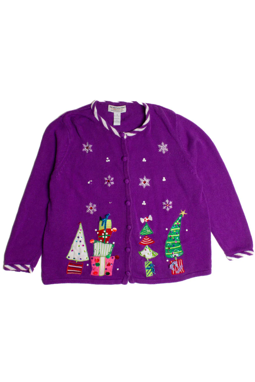 Purple Ugly Christmas Cardigan 60185 - Image 2