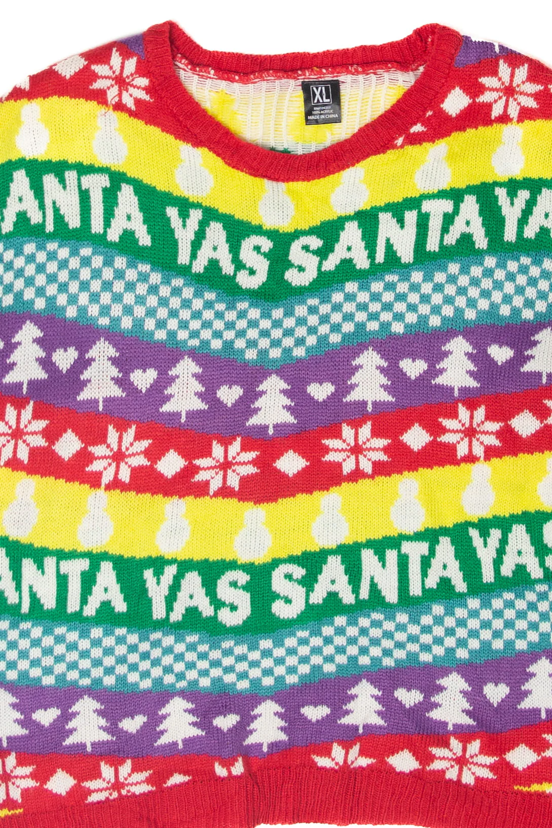 Rainbow "Yas Santa" Ugly Christmas Sweater - Image 2