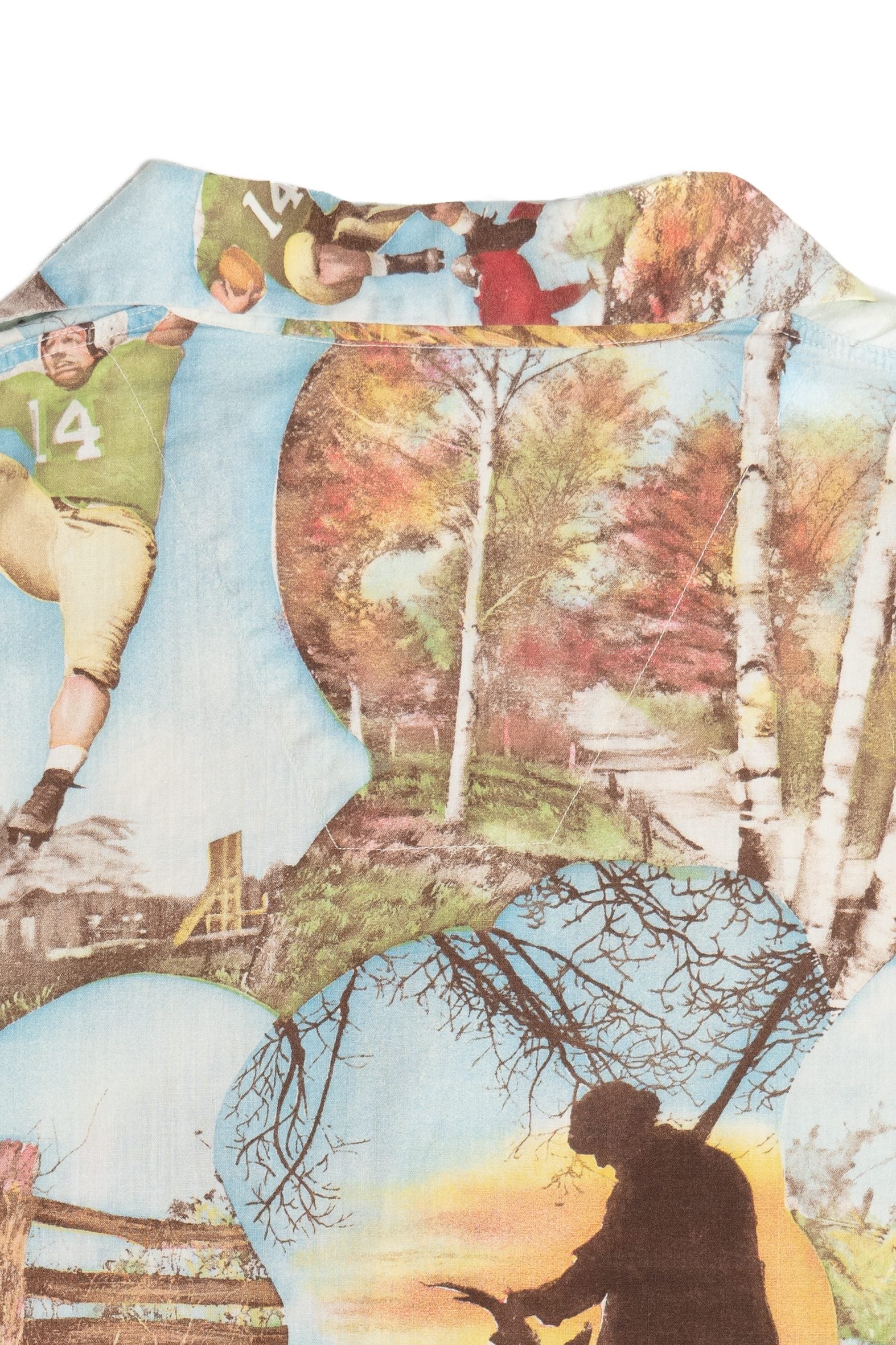 Rare Vintage Brent Football And Hunting Collage Sanforized Button Up Shirt 40s/50s - Image 7