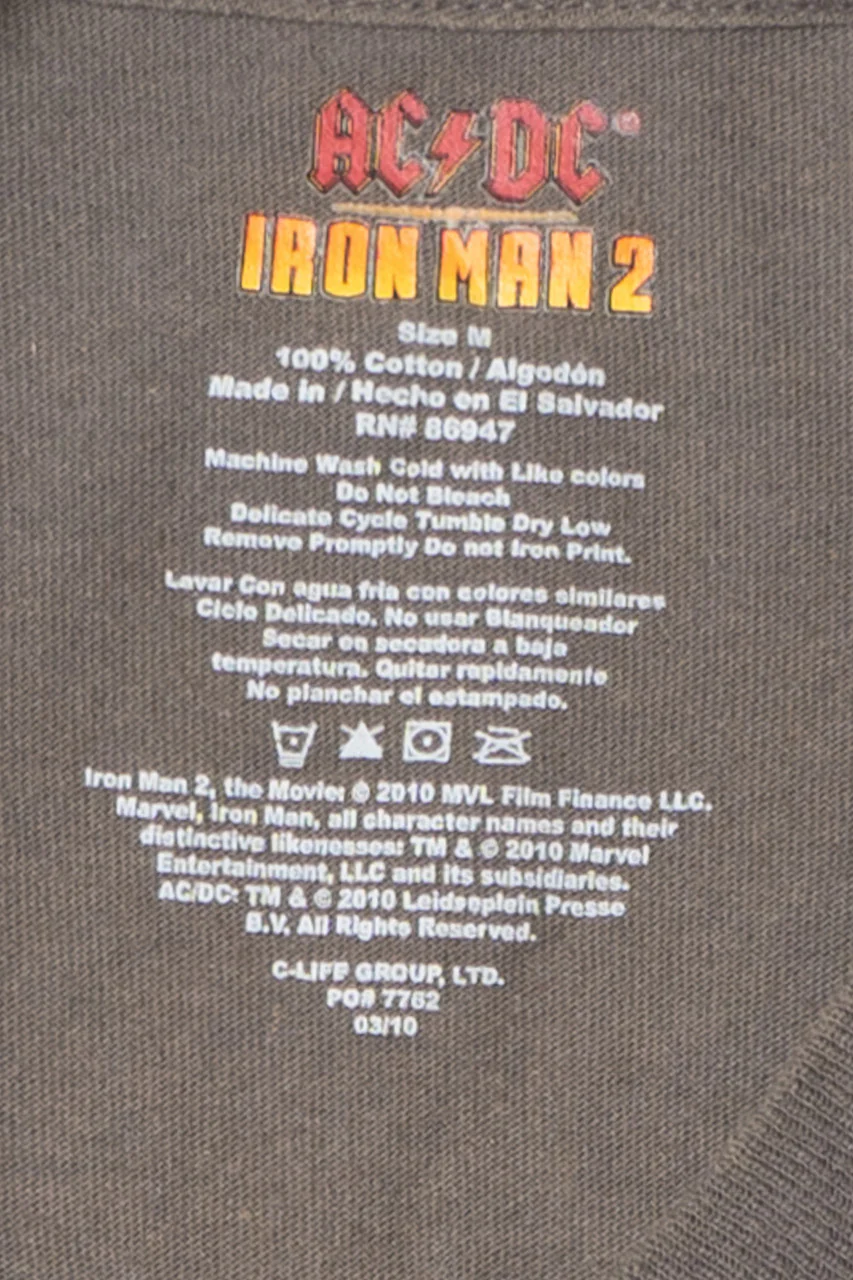 Recycled AC/DC Iron Man 2 "Shoot To Thrill" T-Shirt - Image 2