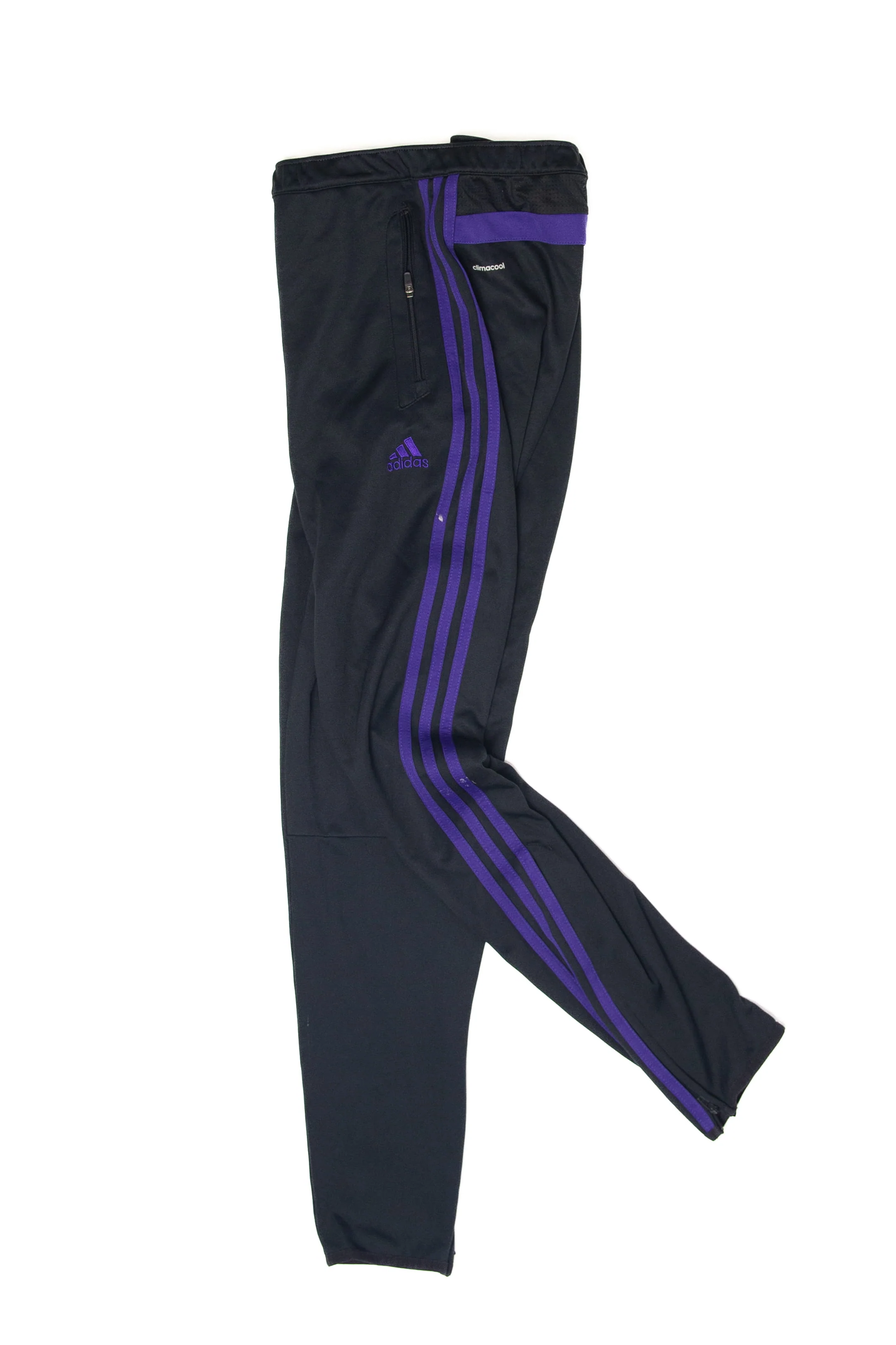 Recycled Adidas Purple Striped Track Pants (2010's) - Image 3