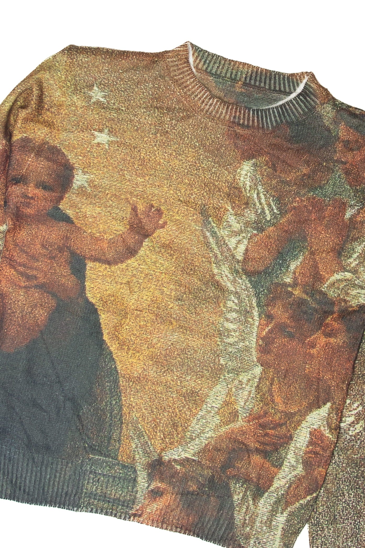 Recycled Baby Jesus And Angels Painting Sweater - Image 2