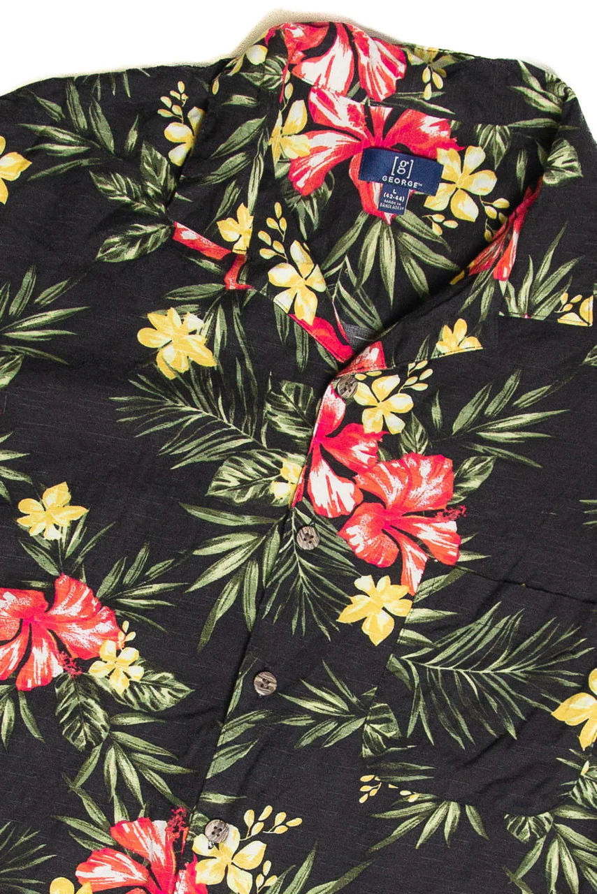 Recycled Black Hawaiian Shirt 2518 - Image 2