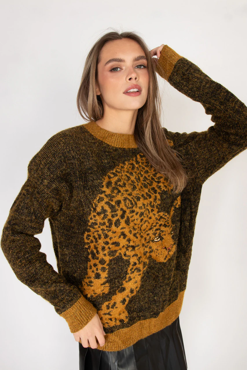 Recycled Cheetah 80s Style Sweater - Image 5
