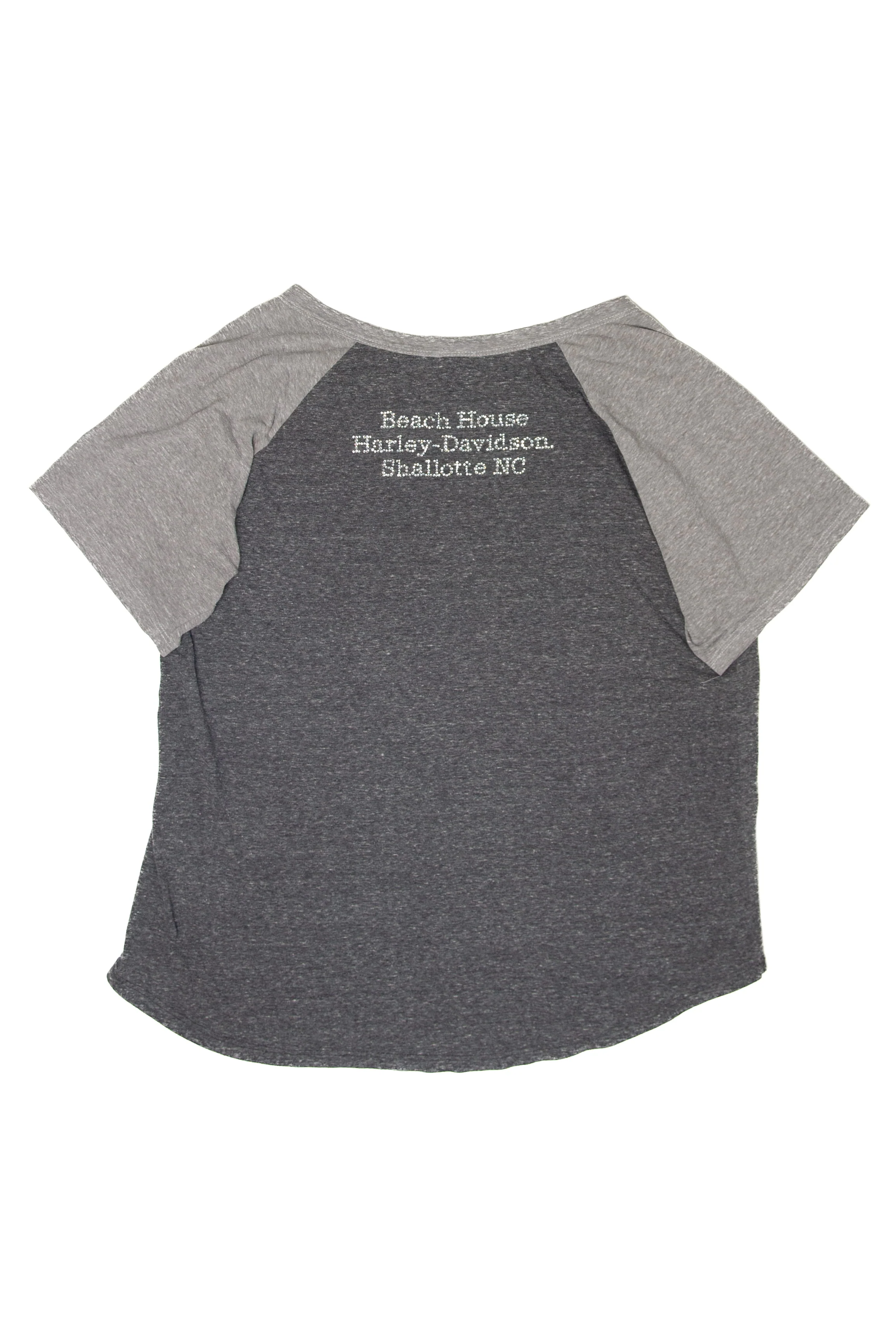 Recycled Gray Rhinestone Beach House Harley Davidson T-Shirt - Image 2