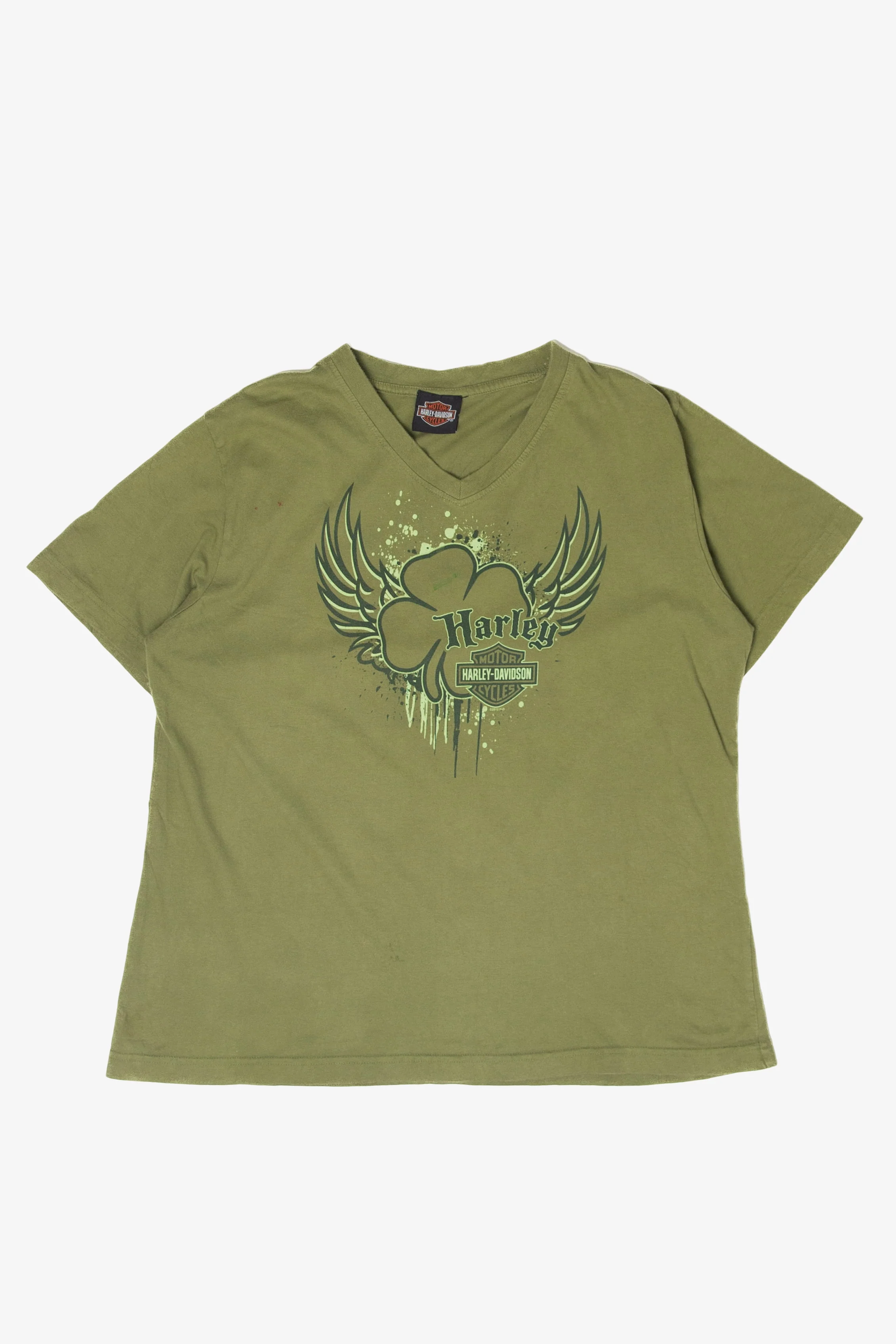 Recycled Green Clover Harley Davidson T-Shirt (2010s)
