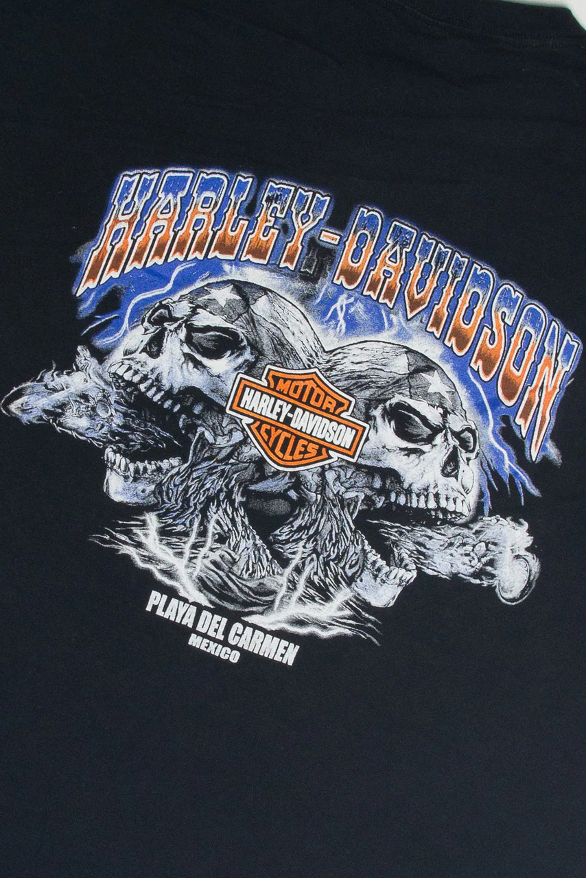 Recycled Harley Davidson Playa Del Carmen T-Shirt
