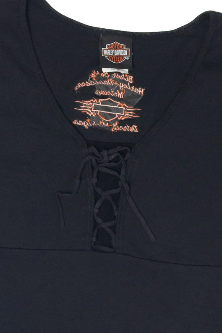 Recycled Lace Tie Biker Bob's Harley Davidson T-Shirt - Image 2