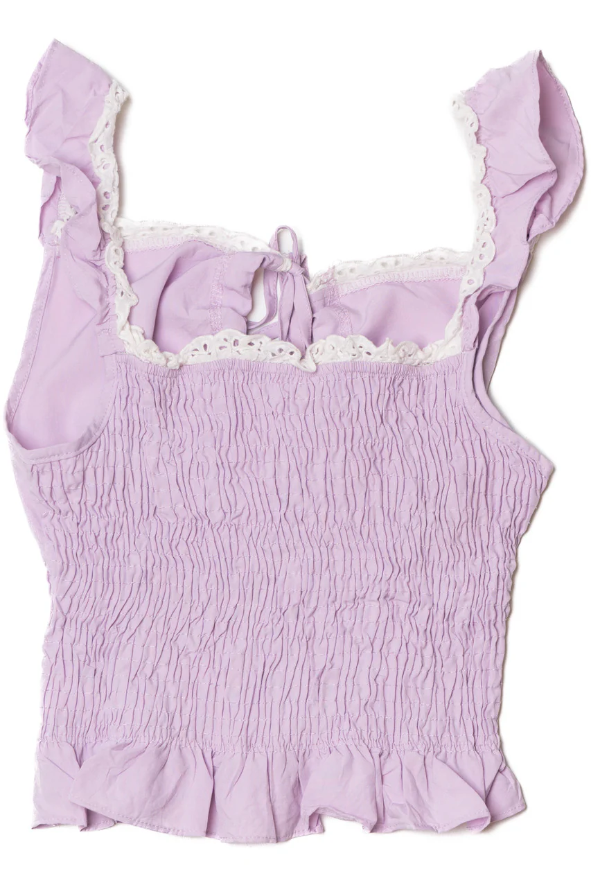 Recycled Lavender Crop Tank Top - Image 2