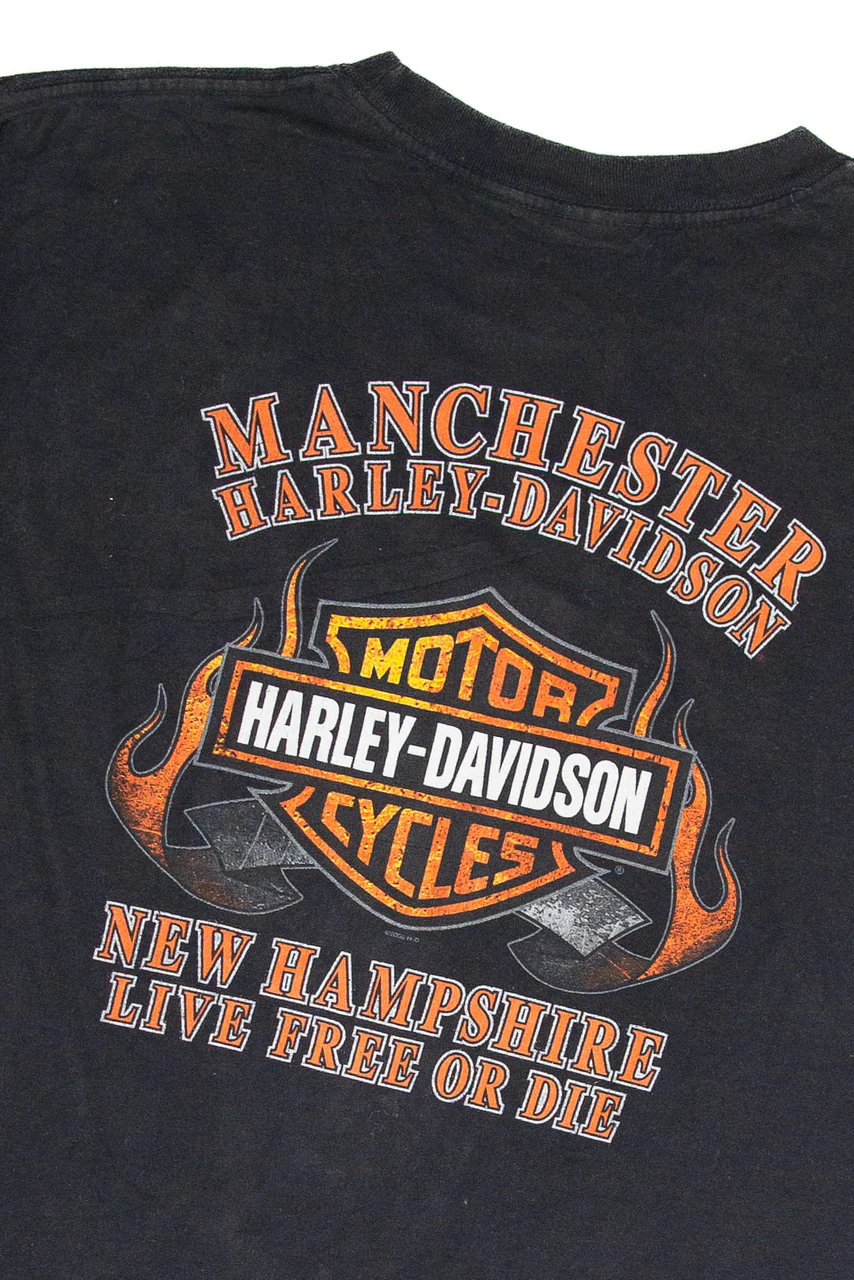 Recycled Manchester NH Harley Davidson T-Shirt - Image 3