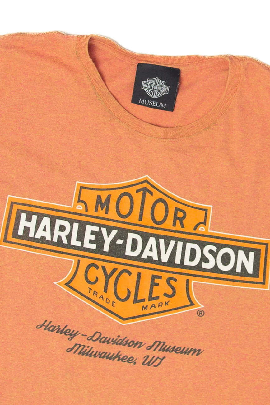 Recycled Orange Museum Harley Davidson T-Shirt - Image 2