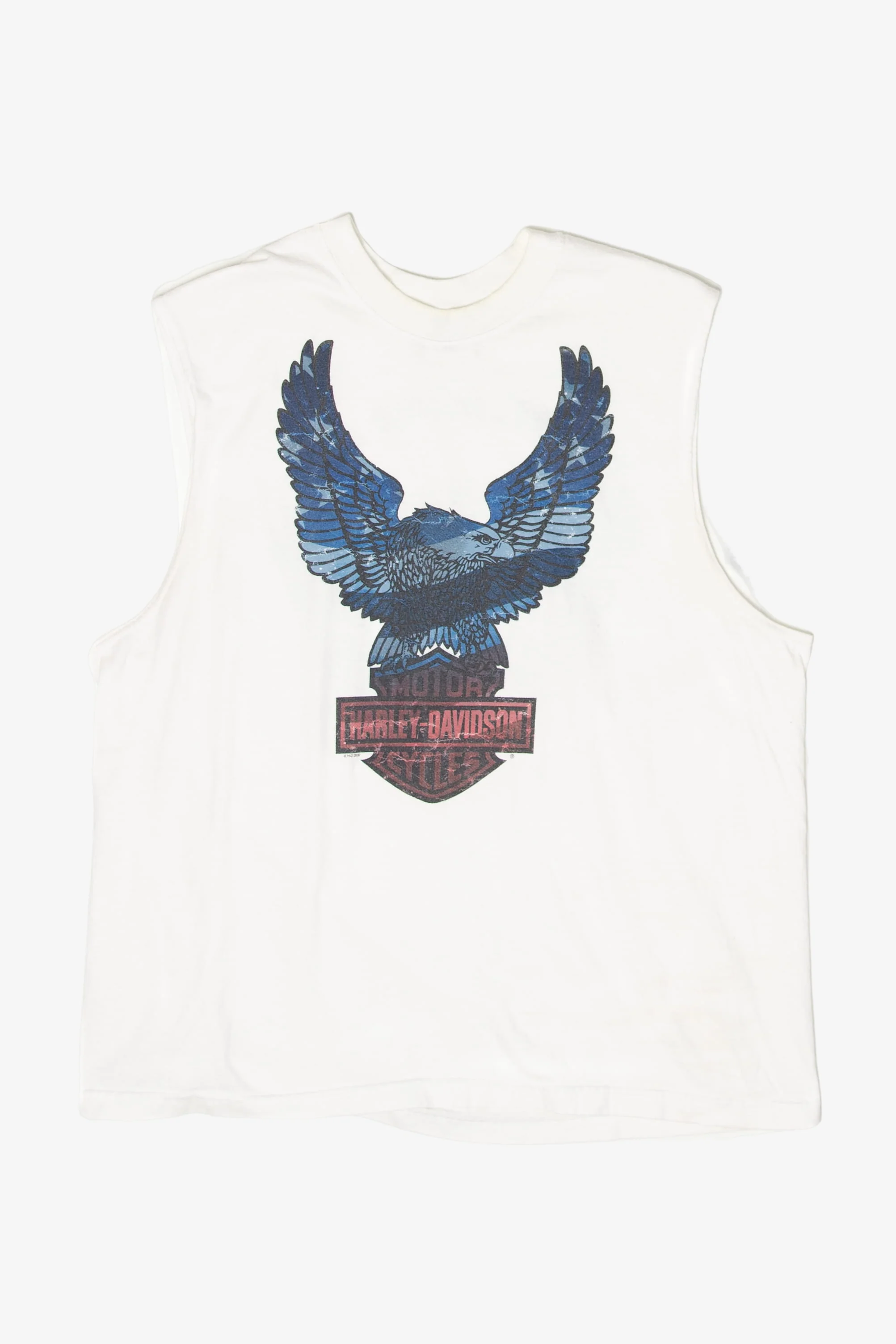 Recycled Ramstein Air Base Germany Harley Davidson Sleeveless T-Shirt (2000s)