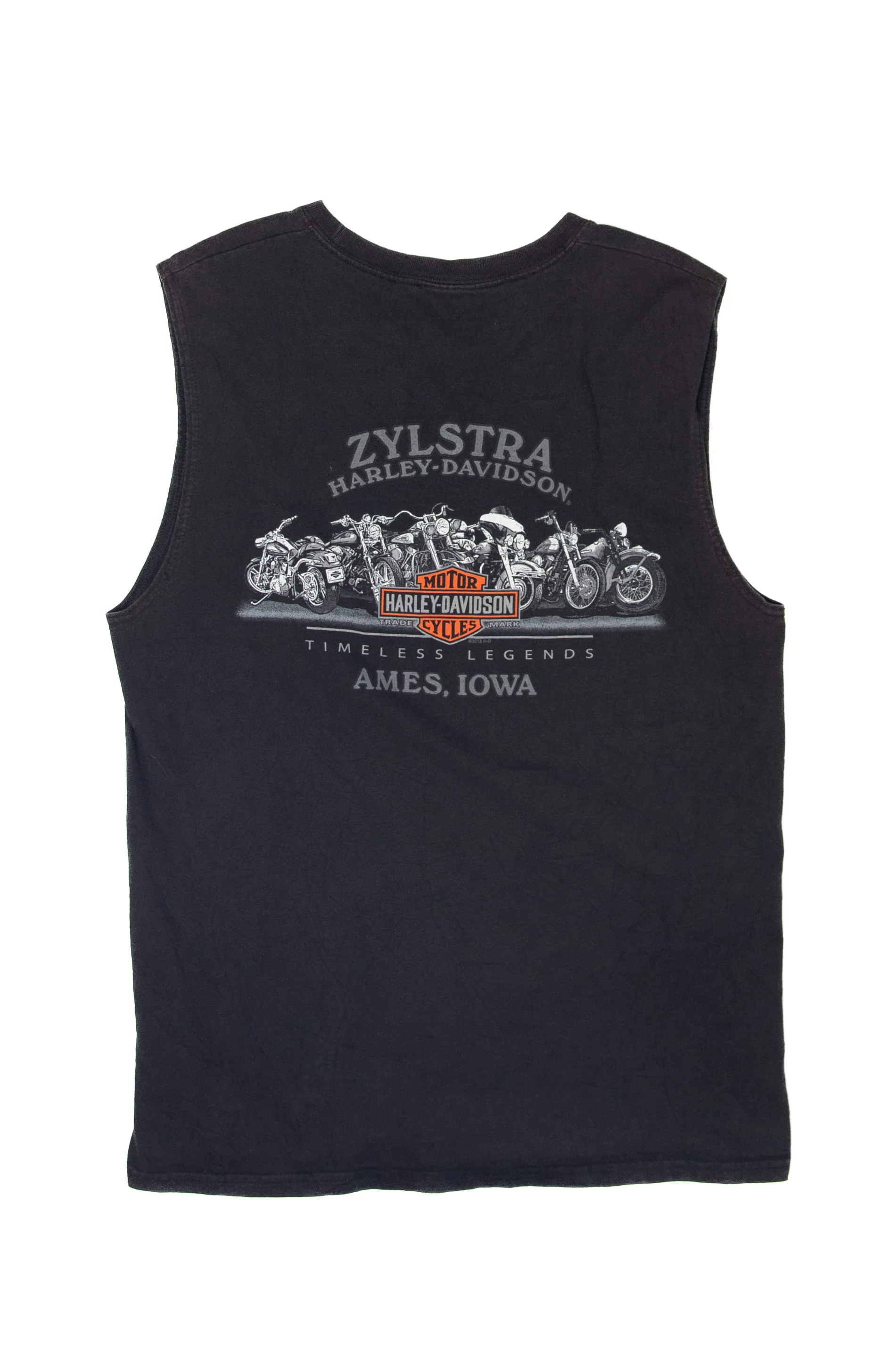 Recycled Speed Shop Zylstra Harley Davidson Sleeveless T-Shirt (2010s) - Image 2