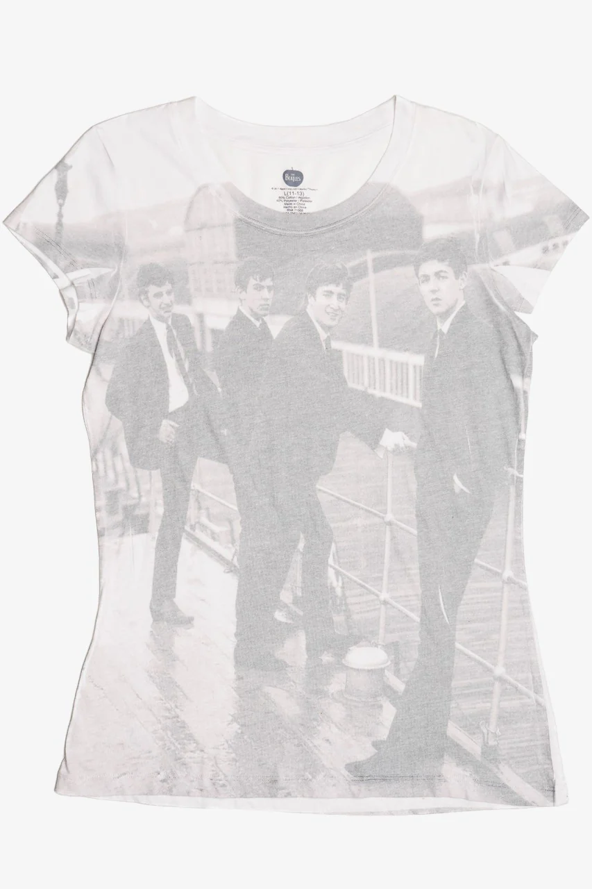 Recycled The Beatles Faded Print T-Shirt