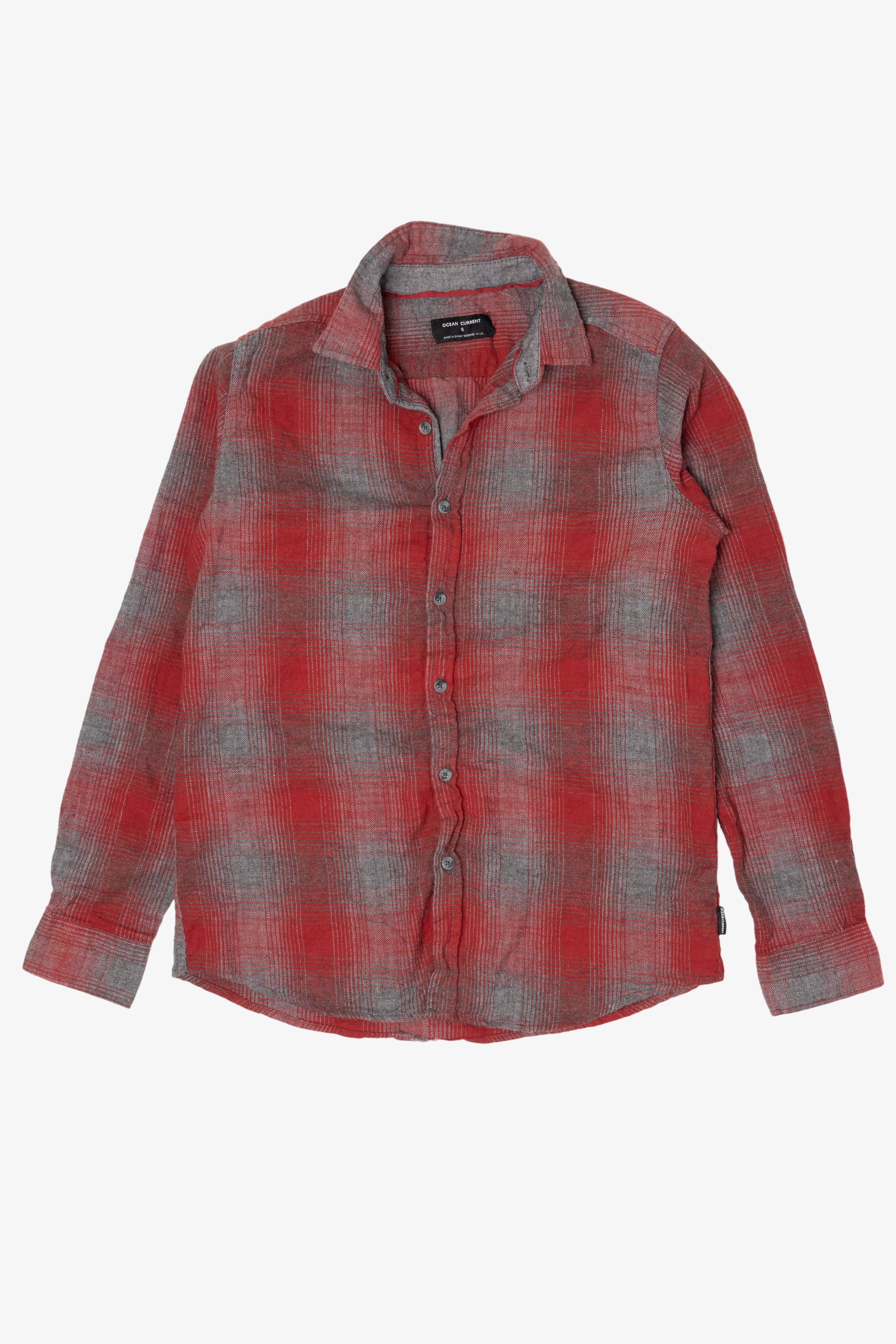 Red And Gray Ocean Current Flannel Shirt (2020s)